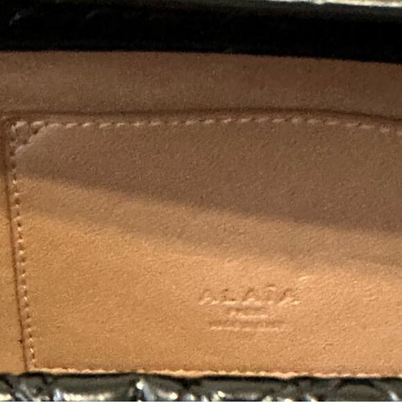 Alaia Crocodile Embossed Studded Leather Pochette Clutch Bag - Picture 7 of 10